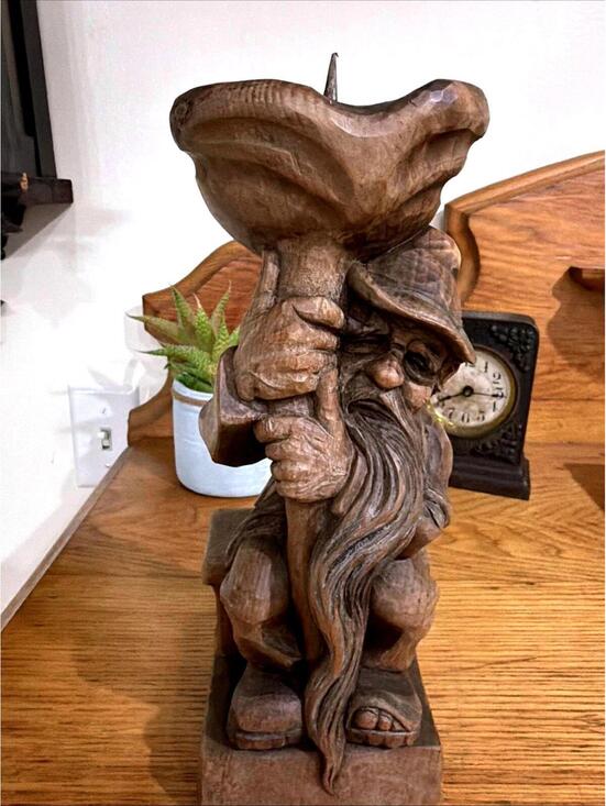 Other - VTG Wood Gnome Candleholder HandCarved Tiroler Austria Alpine Whimsical Unique